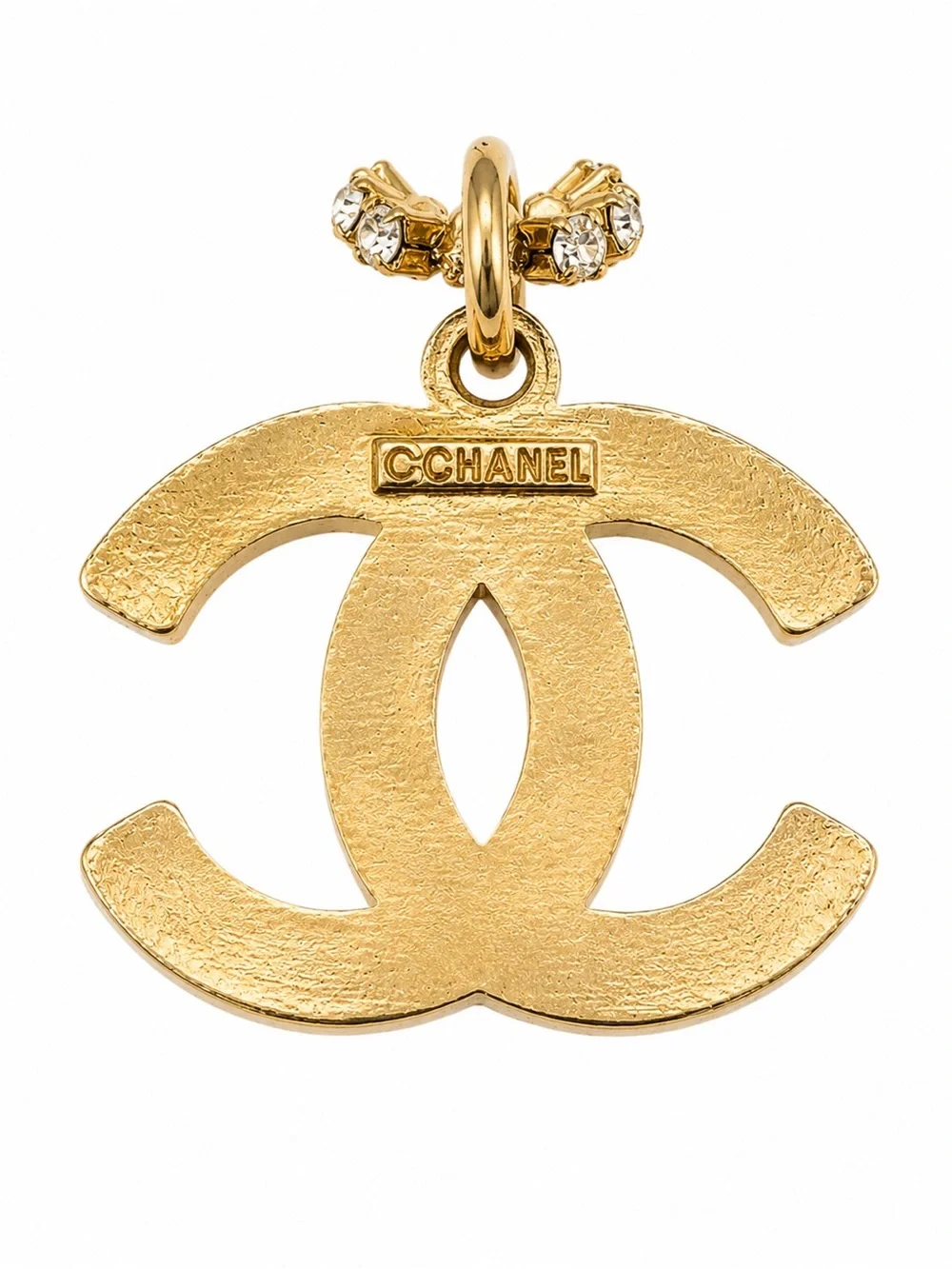 Authentic Vintage CHANEL Gold and Pearl Pendant Necklace with Crystal Chain - Picture 3 of 5